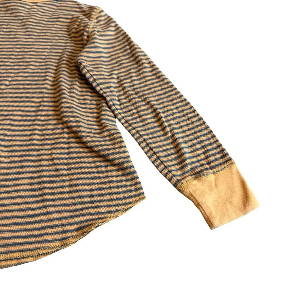 Gap Kids Yellow Grey Stripe Long Sleeve Shirt T-Shirt Top Large 10-12 Big Kid